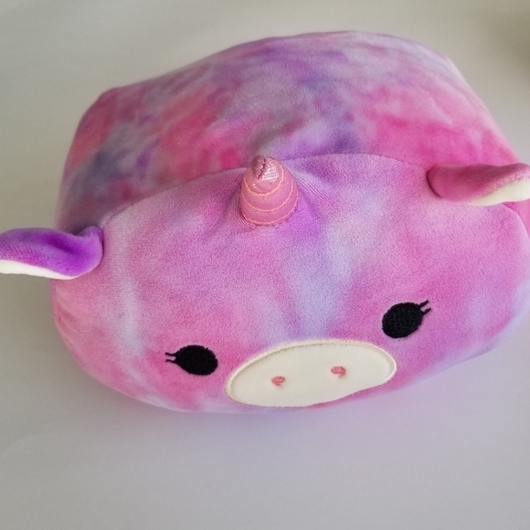 Lola Kellytoy 8 Inch Stackable Squishmallow Pink Purple Tie-Dye Unicorn Pig - Picture 3 of 8